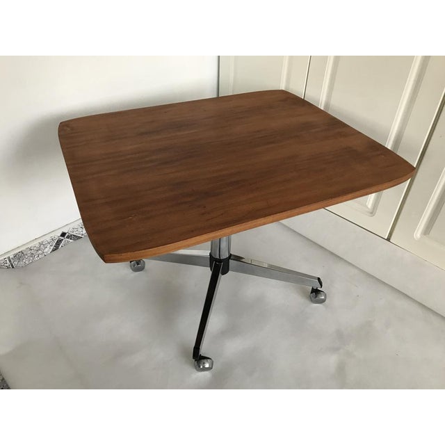 Coffee Table with a Chrome Base and Wheels, 1970s For Sale - Image 18 of 18