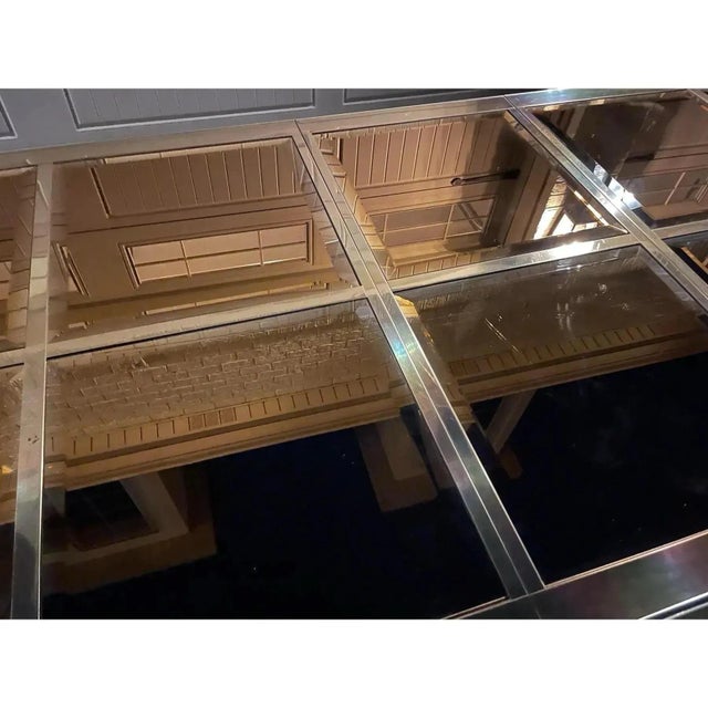 Hollywood Regency Brass & Glass Dining Table by Mastercraft For Sale - Image 9 of 11