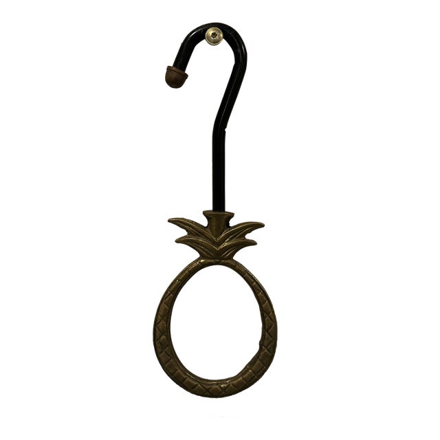 Vintage Brass Pineapple Fireplace Damper Pull For Sale