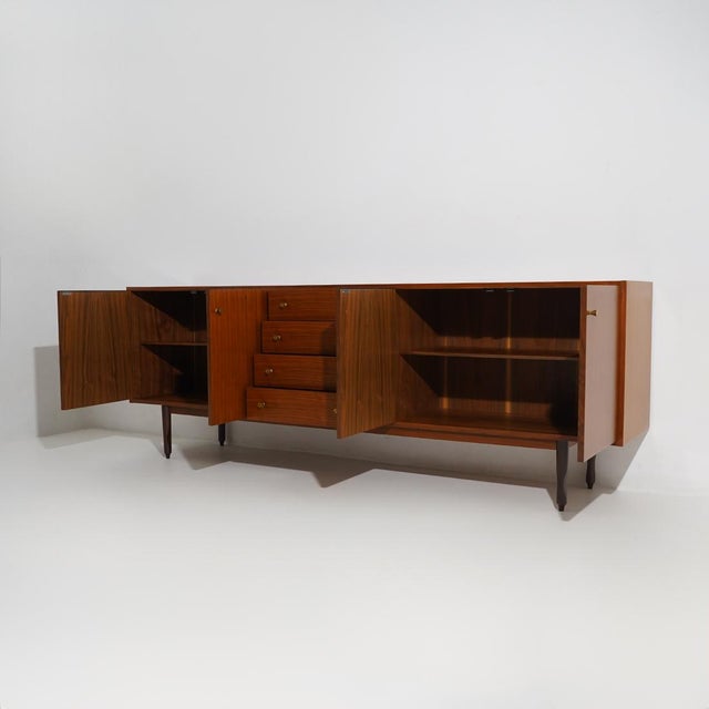 Wooden Sideboard with Brass Knobs, 1960s For Sale - Image 6 of 16