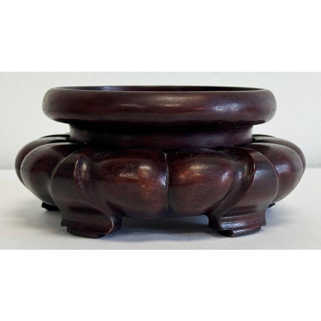 Round carved wood riser or stand ideal for a large ginger jar, vase or planter. Alternative use as a pillar candle holder...