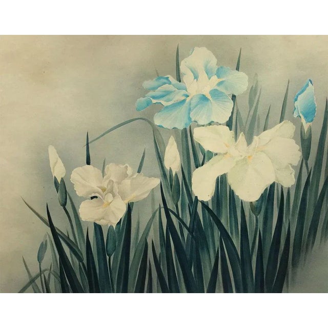 Circle of Lowell Blair Nesbitt, Iris Flowers 2, Mid-20th Century, Watercolour For Sale - Image 4 of 4