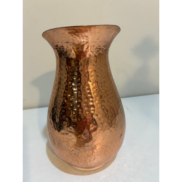 Farmhouse Vintage Gorham Hammered Copper Water Pitcher, Made in India For Sale - Image 3 of 7