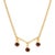 Garnet Trio Gemstone Necklace, 925 Sterling Silver Handmade Everyday Stacking Necklace for Women For Sale