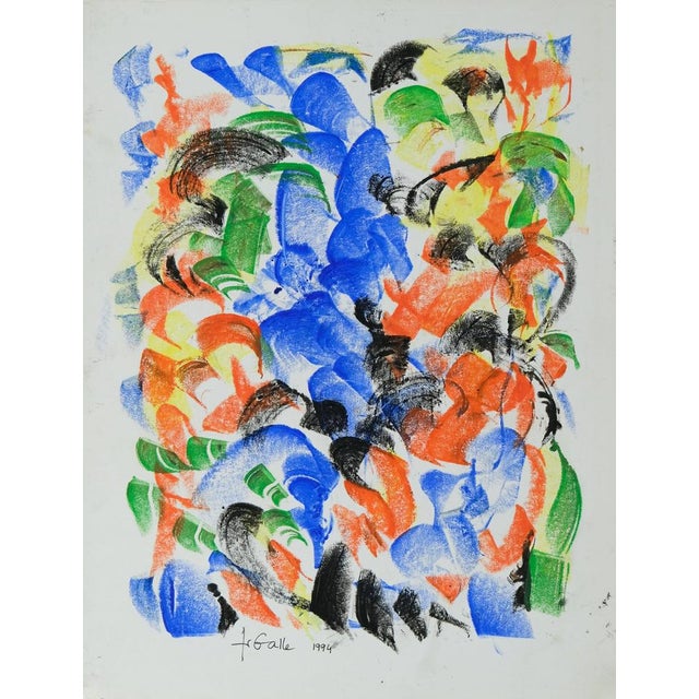 Françoise Galle, Blue Figure, Pastel For Sale - Image 6 of 6