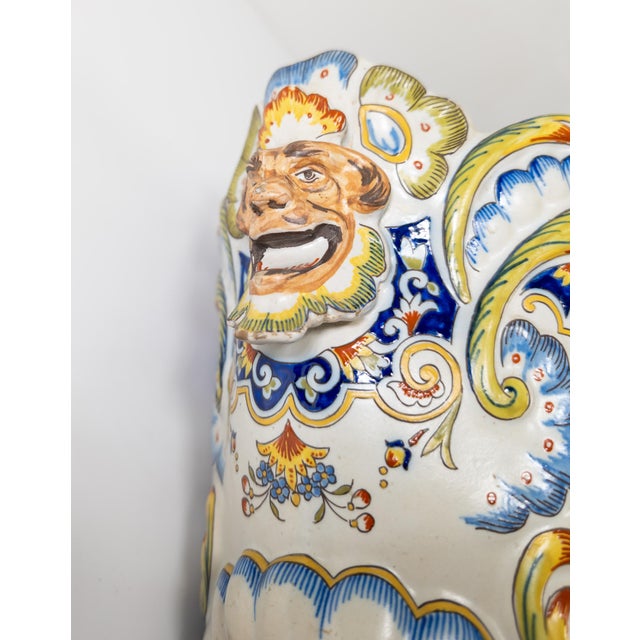 White 19th Century French Faience Polychrome Rouen Centerpiece Jardiniere For Sale - Image 8 of 11