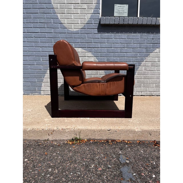 Mid 20th Century Percival Lafer Brazilian Rosewood & Leather Lounge Chair, Circa 1960s For Sale - Image 5 of 16