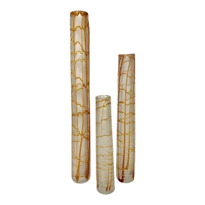Modern Kintsugi Style Frosted Glass Vase, a Set of 3