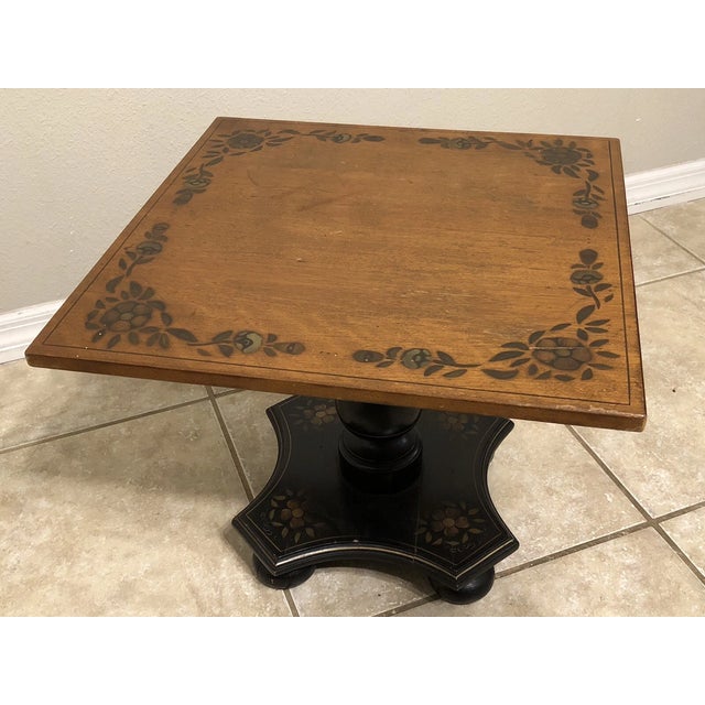 1990s Vintage Ethan Allen Hitchcock Square Pedestal End Table For Sale - Image 5 of 8