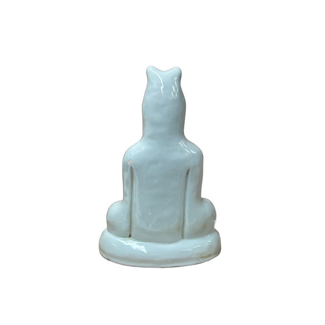 1990s Dehua Blanc De Chine White GuanYin Bodhisattva Porcelain Statue For Sale - Image 5 of 10