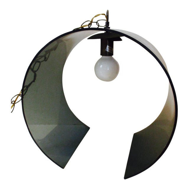 MCM Atomic Retro Smoked Lucite Acrylic Hanging Swag Light ...
