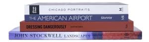 Decorative Books - Americana Coffee Table Stack - 4 Red and Blue Books