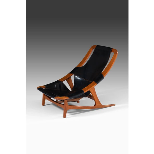 Holmenkollen Brass & Leather Lounge Chair by Arne Tidemand-Ruud for Norcraft, 1960s For Sale - Image 13 of 13