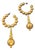 A Set of 1980s Costume Jewelry Gilt Metal Italian Earrings For Sale