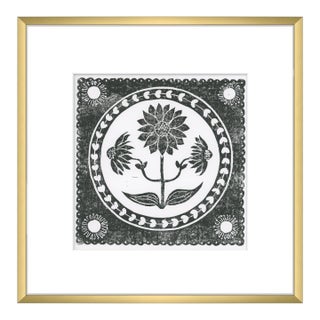 12x12" Framed Black and White Daffodil Flower Art Print Botanical Wall Decor For Sale