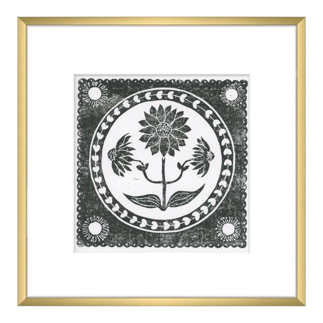 12x12" Framed Black and White Daffodil Flower Art Print Botanical Wall Decor For Sale