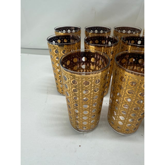 Set of 6 MCM Culver Ltd. “Cannella” Pattern Highball Glasses C. 1960 For Sale In Providence - Image 6 of 8