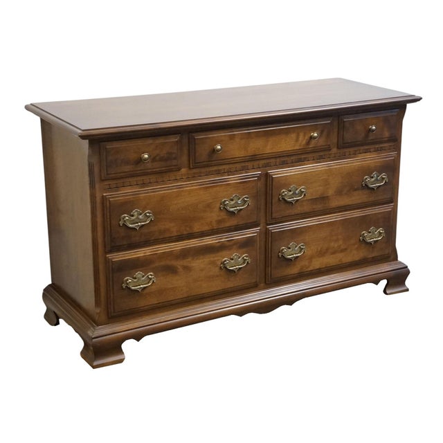 Ethan Allen Ethan Allen Classic Manor Solid Hard Rock Maple 56" Double Dresser 15-5202 For Sale - Image 4 of 13
