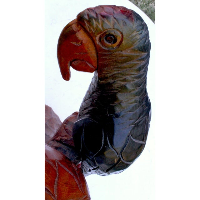 Hand-Carved Hardwood Macaw Parrot Sculpture Vintage 1970s - Peruvian For Sale - Image 11 of 14
