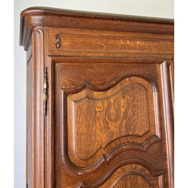 Vintage French Louis XVI Style Wardrobe in Oak For Sale - Image 6 of 16