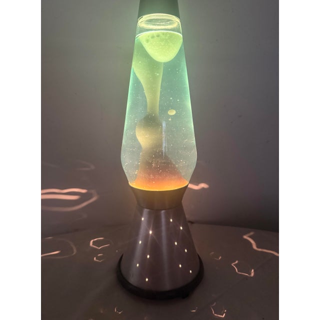 Rare Vintage Green Silver Lava Simplex Lava Night Lite Light Lamp W Original Box For Sale - Image 9 of 15
