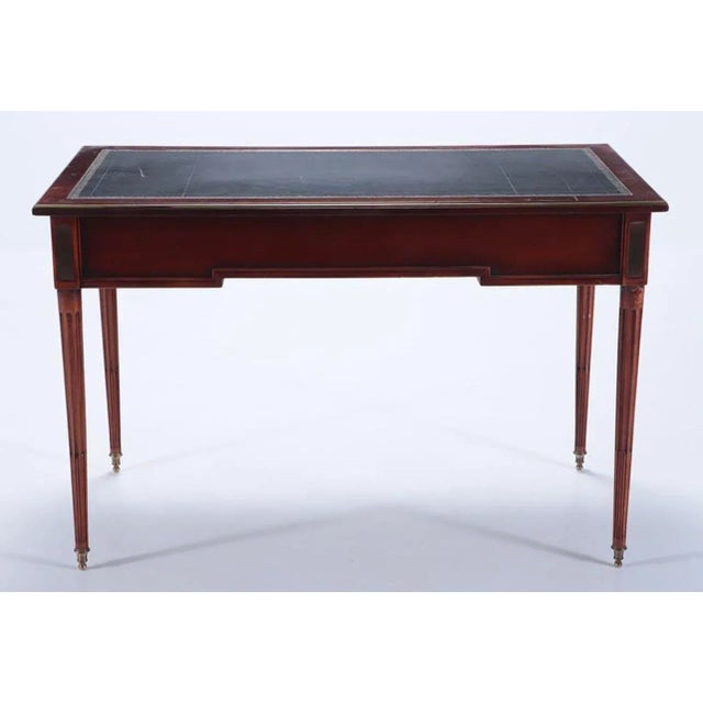 1940s 1940s French Directoire Style Mahogany Leather Top Desk With Bronze Trim and Pull Out Slides C 1945. For Sale - Image 5 of 8