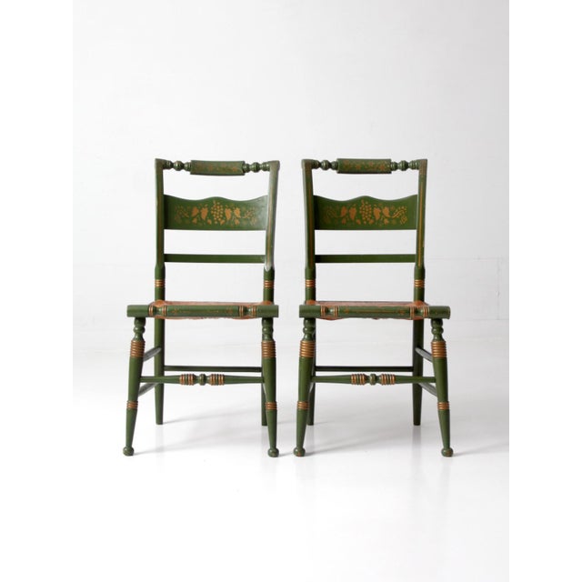 Vintage Tell City Green Stenciled Chairs For Sale - Image 18 of 18