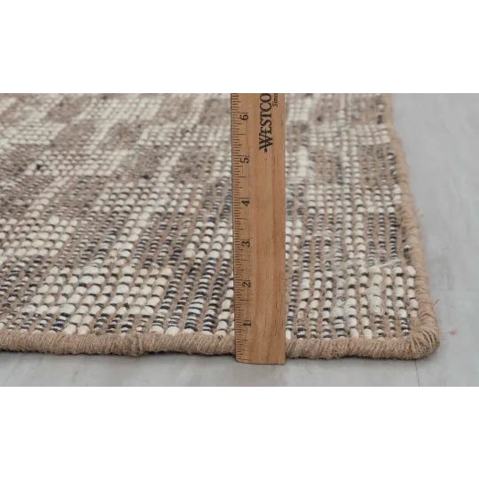 White Wool Jute Hand Woven Rug - 5x7 Ft. For Sale - Image 9 of 11