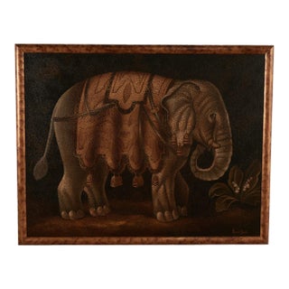 Vintage Painting of an Elephant by Reginald Baxter For Sale