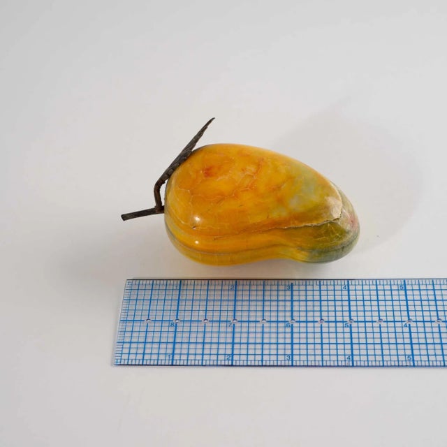 Vintage Yellow Onyx Mango Paperweight For Sale - Image 10 of 10