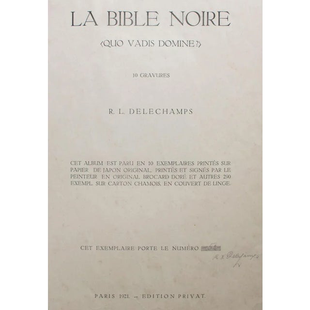 La Bible Noire - Complete Suite of Etchings by R.L. Delechamps - 1921 1921 For Sale - Image 12 of 12