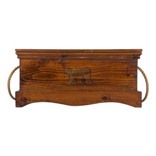 Vintage 20th Century English Painted Pine Storage Chest For Sale
