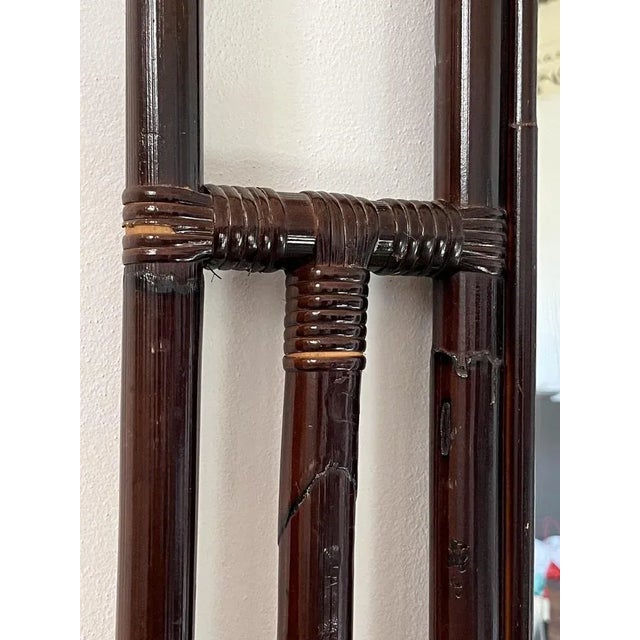 Wood Vintage Italian Bamboo Mirror, 1970s For Sale - Image 7 of 8