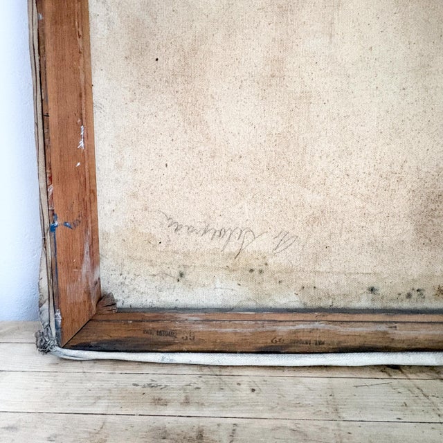 Weathered Nude Woman Portrait Painting, 1960s Female Model Art Signed by Artist For Sale - Image 12 of 16