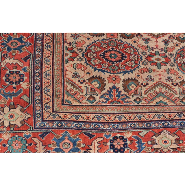 Textile Antique Persian Sultanabad Rug With All Over Sub Geometric Design on Ivory Field 8'6" X11'8" For Sale - Image 7 of 11