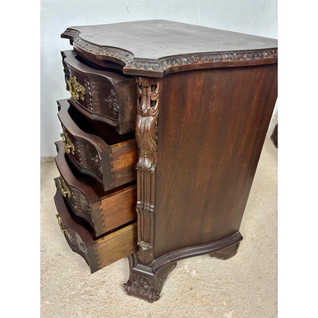 1930s Pair of Carved Wood Bedside Cabinets, 1930s For Sale - Image 5 of 18
