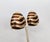 American Vintage 1980s Signed Ciner Goldtone Brown Enamel Striped Clip Earrings-2 Pieces For Sale - Image 3 of 8