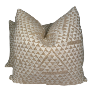 Christopher Farr Cloth "Camino Real Indoor Woven" in Natural 22" PIllows-A Pair