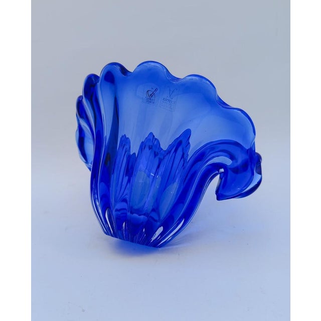 Shell with Blue Murano Glass Pearl, 1980s For Sale - Image 9 of 13