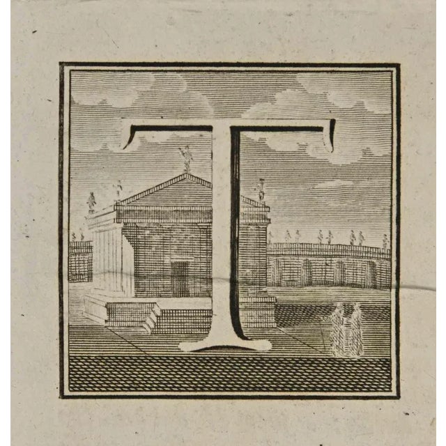 Letter of the Alphabet T, from the series "Antiquities of Herculaneum", is an etching on paper realized by Luigi...