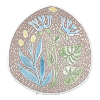 Decorative Ceramic Dish with Floral Pattern by Mari Simmulson for Upsala-Ekeby, 1950s For Sale