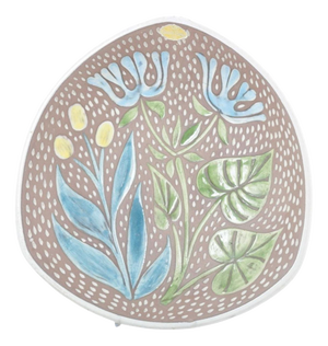 Decorative Ceramic Dish with Floral Pattern by Mari Simmulson for Upsala-Ekeby, 1950s