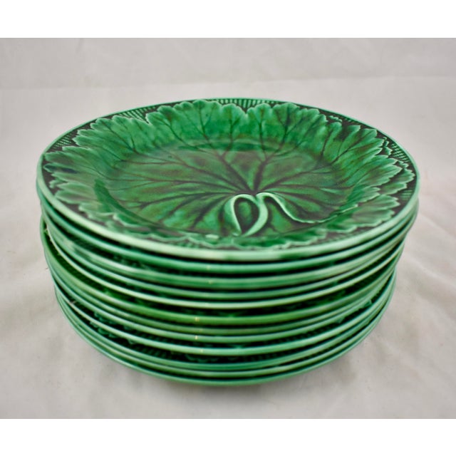 Wedgwood Majolica Green Glazed Cabbage Leaf & Basket Plate Chairish