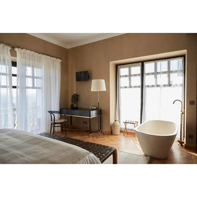 Natural and Brass Pie De Salón G3 Floor Lamp by Jaume Sans For Sale - Image 4 of 8