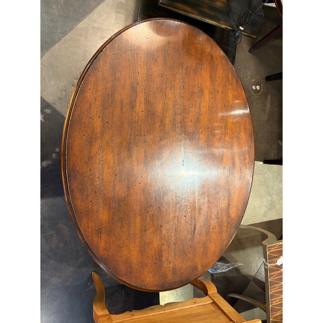 1970s Mahogany Oval Coffee Table W/ Drawers on Each Side For Sale - Image 4 of 7