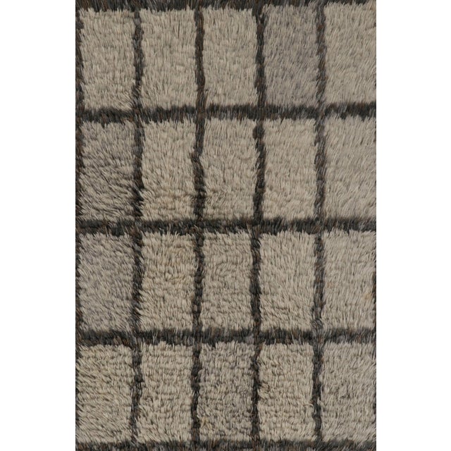 Vintage Swedish Rya Rug in Gray and Charcoal Geometric Pattern - Rug & Kilim For Sale In New York - Image 6 of 10