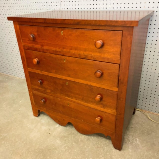 Early 20th Century Early 20th Century Nightstand Solid Cherry Wood Dovetailed Drawers For Sale - Image 5 of 10