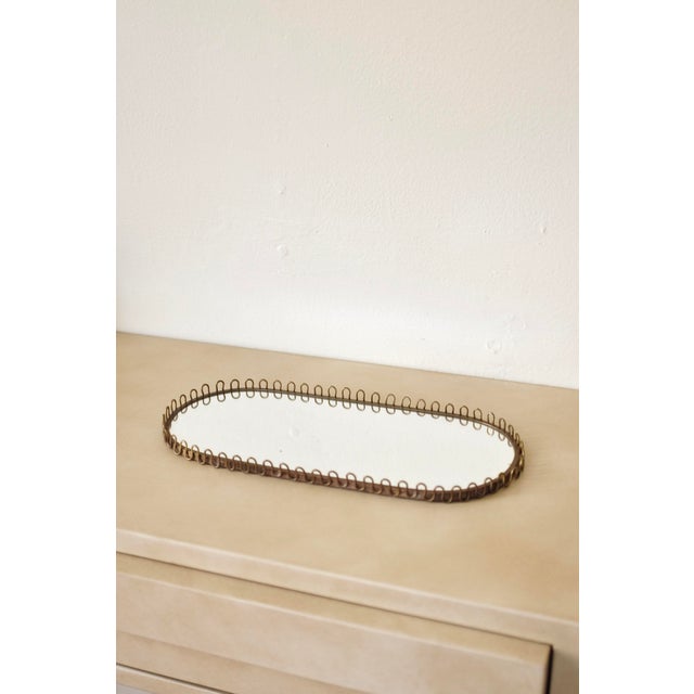 1920s 1950s Swedish Modern Oval Brass Mirror Tray For Sale - Image 5 of 7