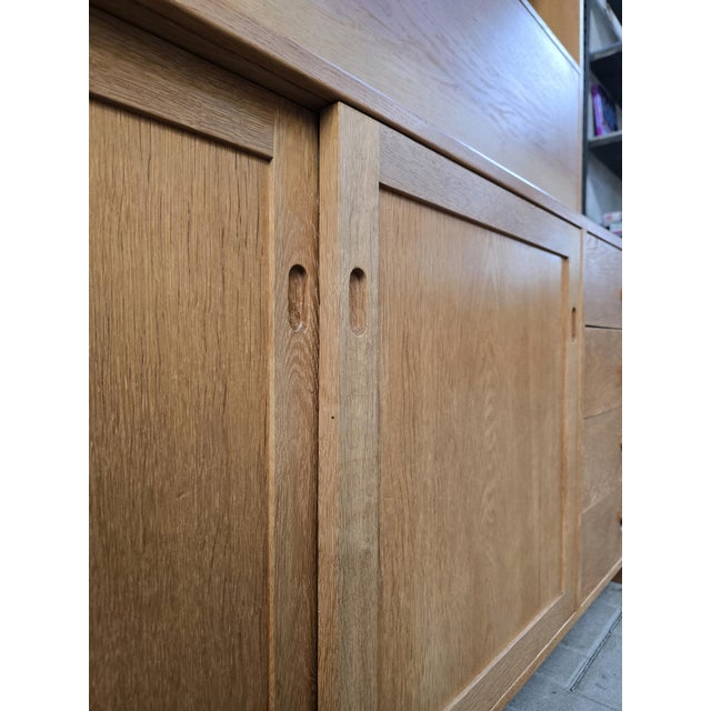 Vintage Cabinet and Secretaire in Light Oak by Hans J. Wegner for Ry Møbler, 1970s For Sale - Image 11 of 18