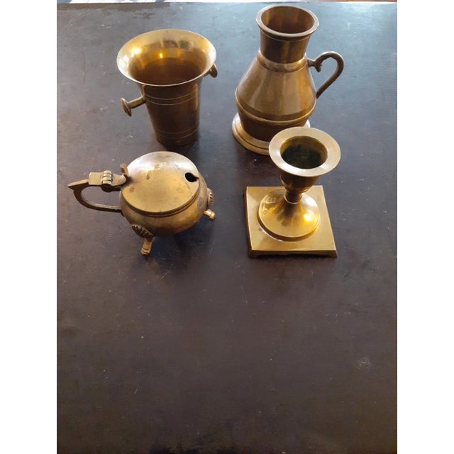Brass Vintage Lot of Brass Collectibles- 4 Pieces For Sale - Image 8 of 8